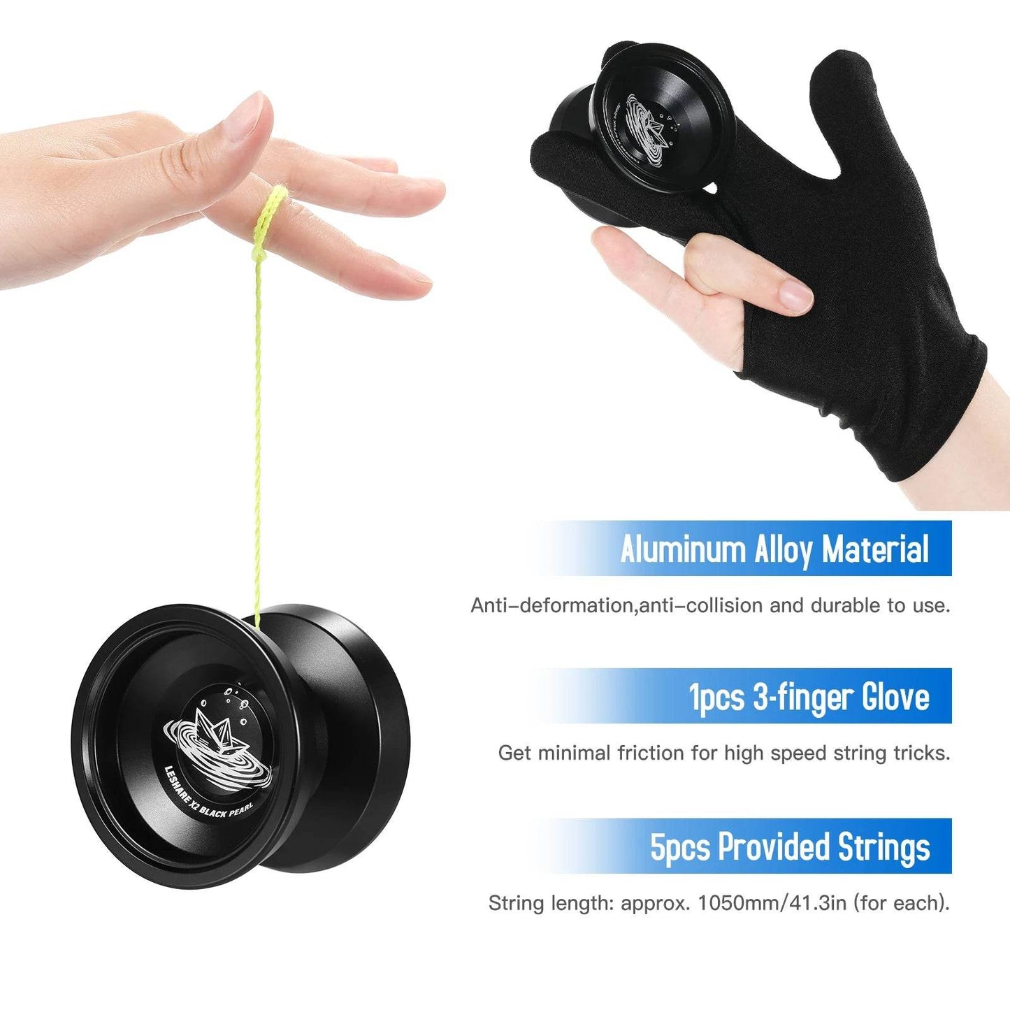 LESHARE Yoyo Ball Aluminum String Trick YoYo Balls Competitive Yo Yo Gift with Bearing Strings and Gloves Classic Toys - AIAZ