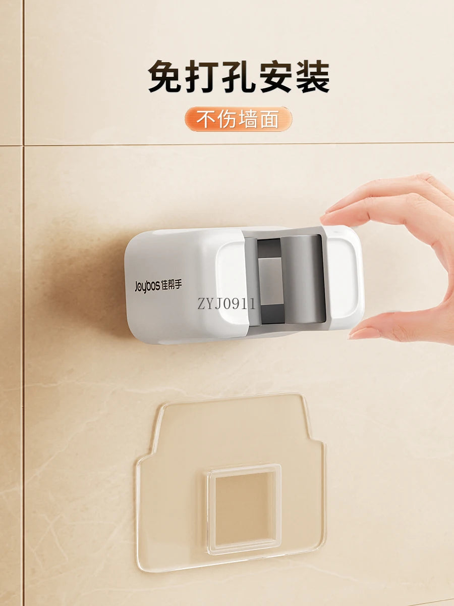 Mop wall hanging clip, no punching hook, bathroom, bathroom wall storage rack