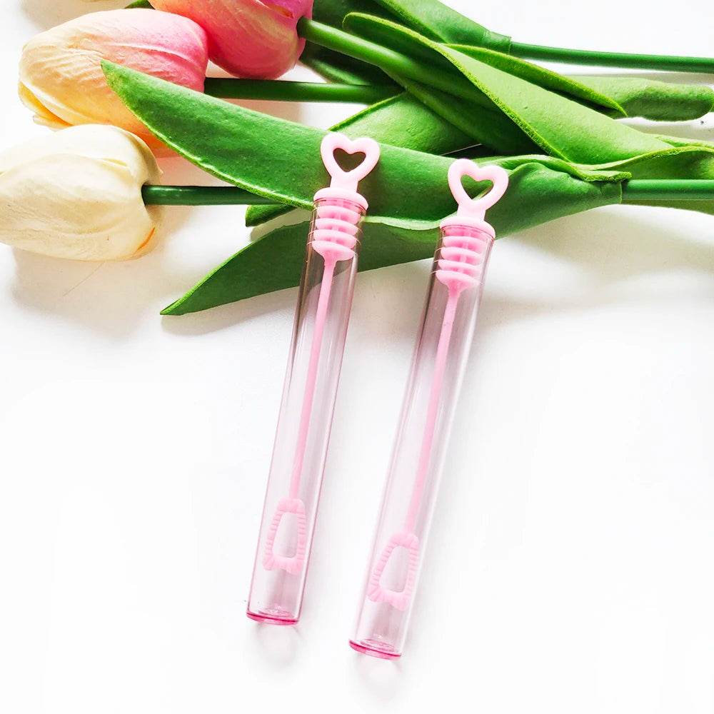 10Pcs Mini Bubble Tube White Pink Soap Bottle Toys Wedding Gifts for Guests Kids Birthday Party Favors Baby Shower Decoration - AIAZ