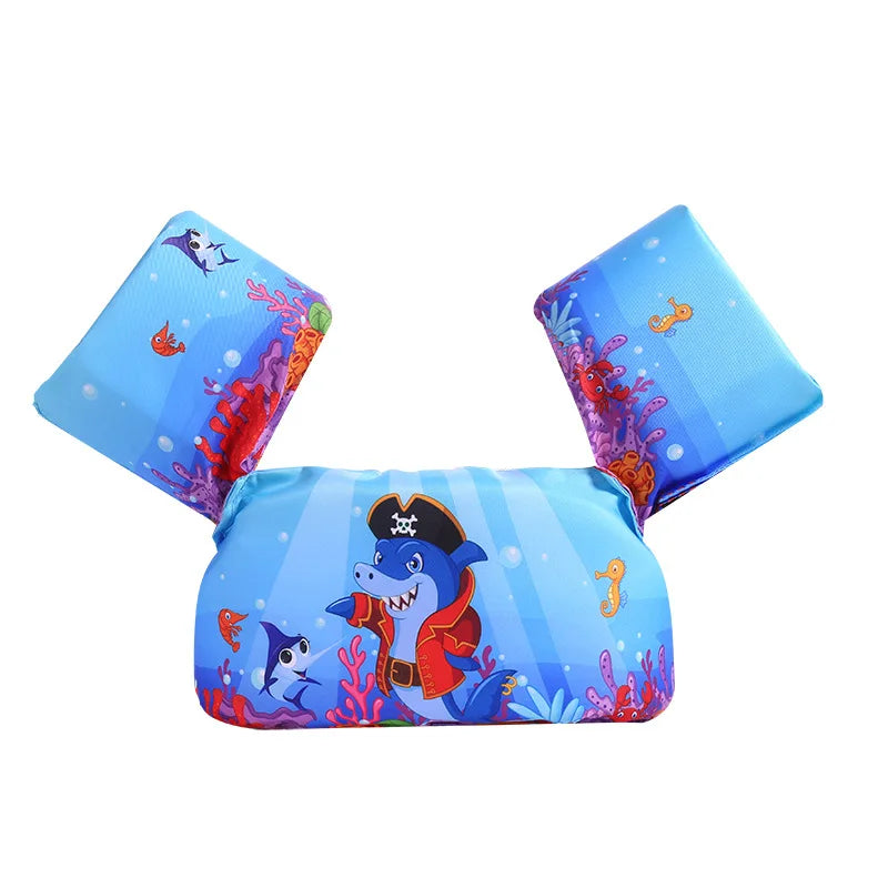 Baby Float Cartoon Arm Sleeve Swimsuit Foam Safety Adjustable Life Jacket Swimming Training Floating Pool Float Swimming Ring