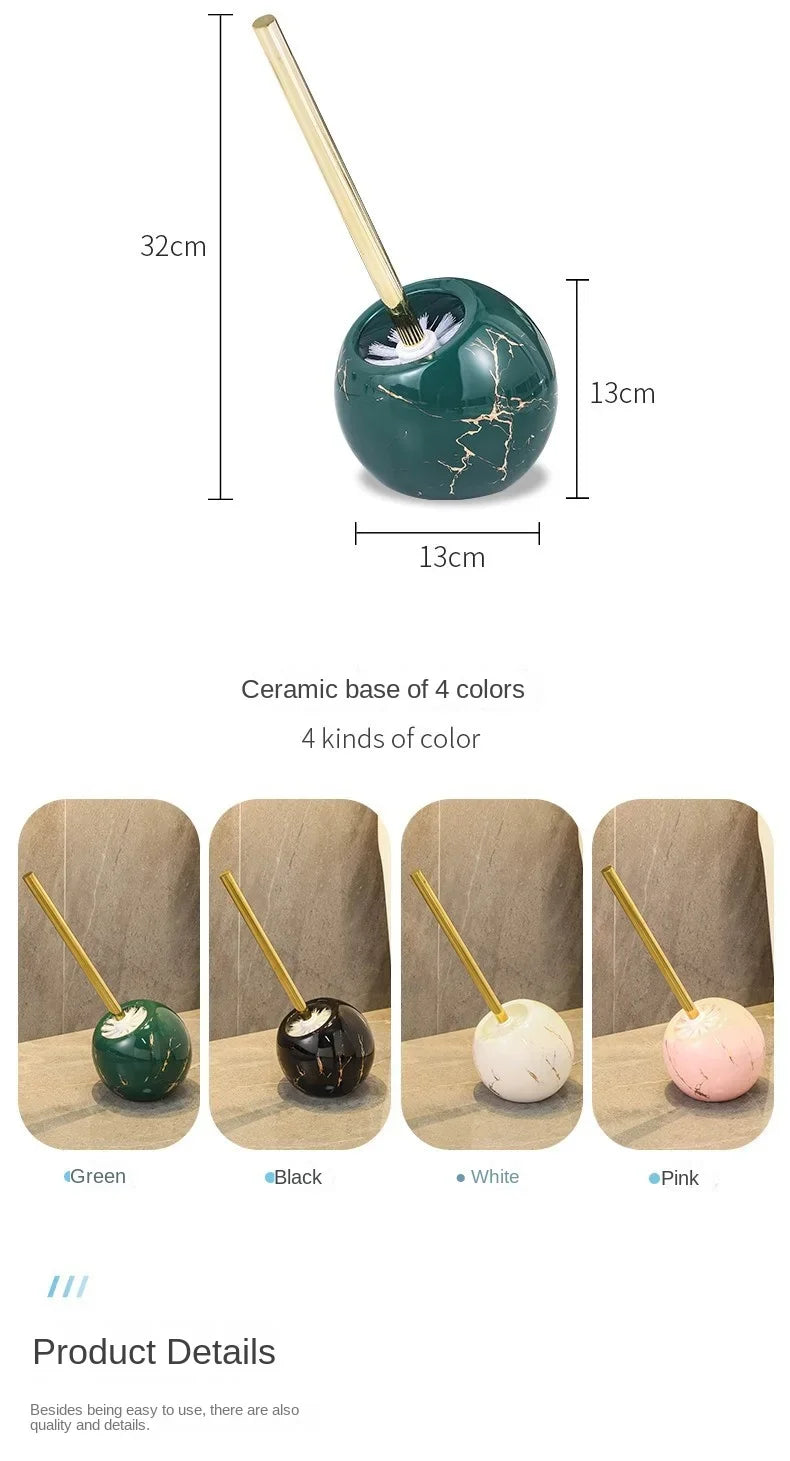 Nordic Ceramic Base Imitation Marble Toilet Brush and Holder Household Bathroom Toilet GapCleaning Supplies Bathroom Accessories