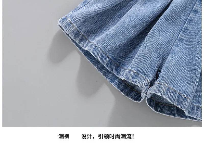 1pcs Summer Girl Kids New Mid Waist Denim Short Toddler Teenage Casual Pants Children Classics Fashion Looses Soft Jeans Shorts - AIAZ