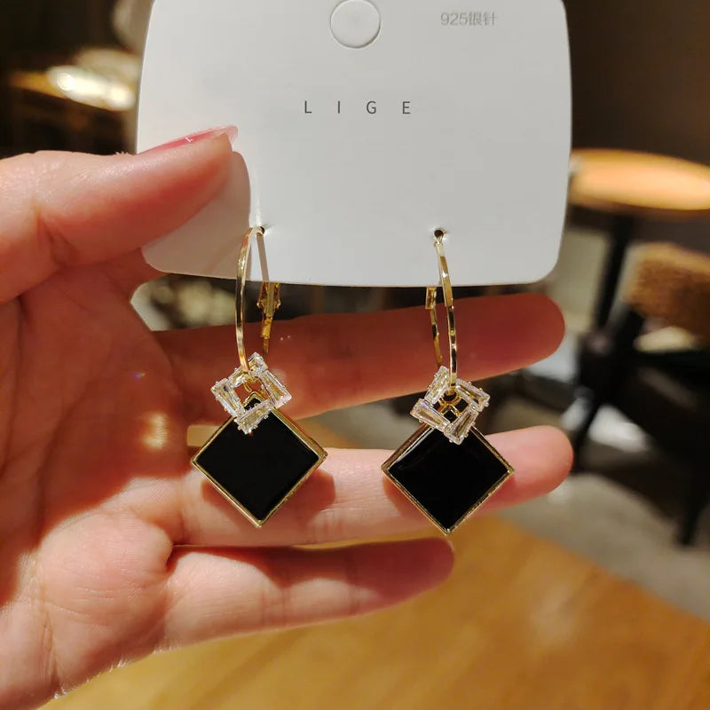 New High-end Atmosphere Decoration Shine Fashion Women Temperament Personality Exaggerated Earring Wedding Jewelry Birthday Gift