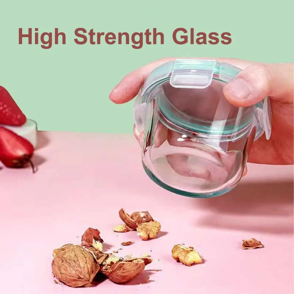 140ml Glass Food Storage Box Frozen Baby Food Glass Cup Baby Food Storage Jar for Little Ones Microwave Safe