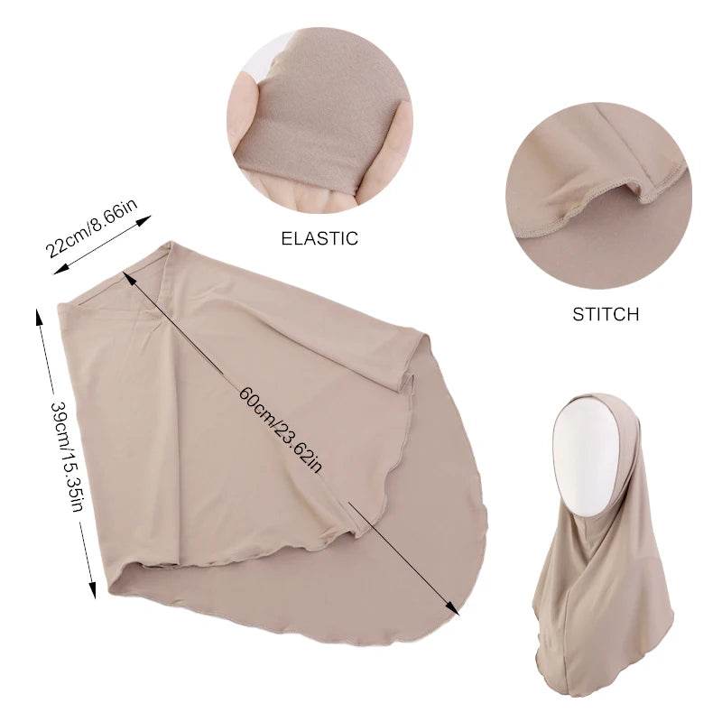 Muslim Hijab Scarf Turban For Woman Ladies Islamic Head Wrap Hijabs Instant Neck Cover Shawl Turbans Cap Headscarf - AIAZ