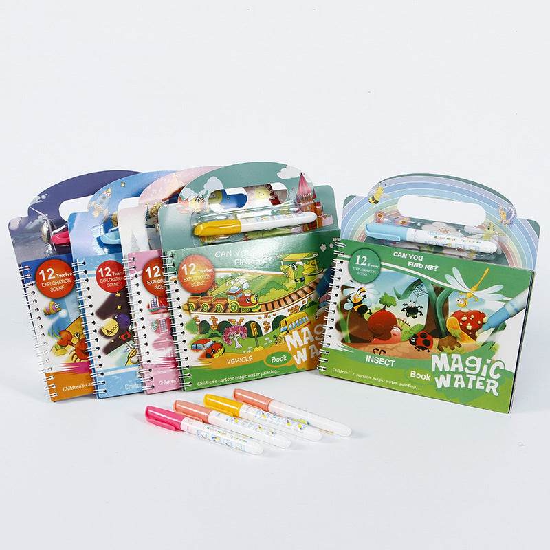 Magical Water Painting Book Toddler Early Education Toys Reusable Magic Drawing Coloring Book for Kids Children Montessori Toys - AIAZ