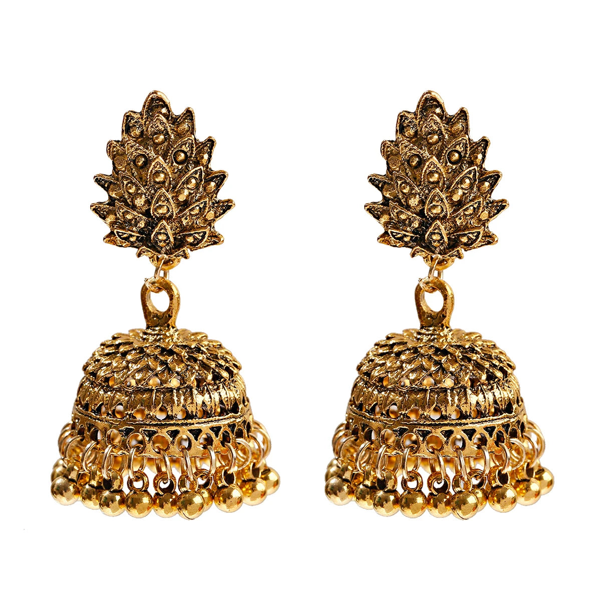 Boho Afghan Ethnic Drop Earrings For Women Pendient Gold Color Gyspy Silver Color Bell Ladies Indian Earring Jewelry