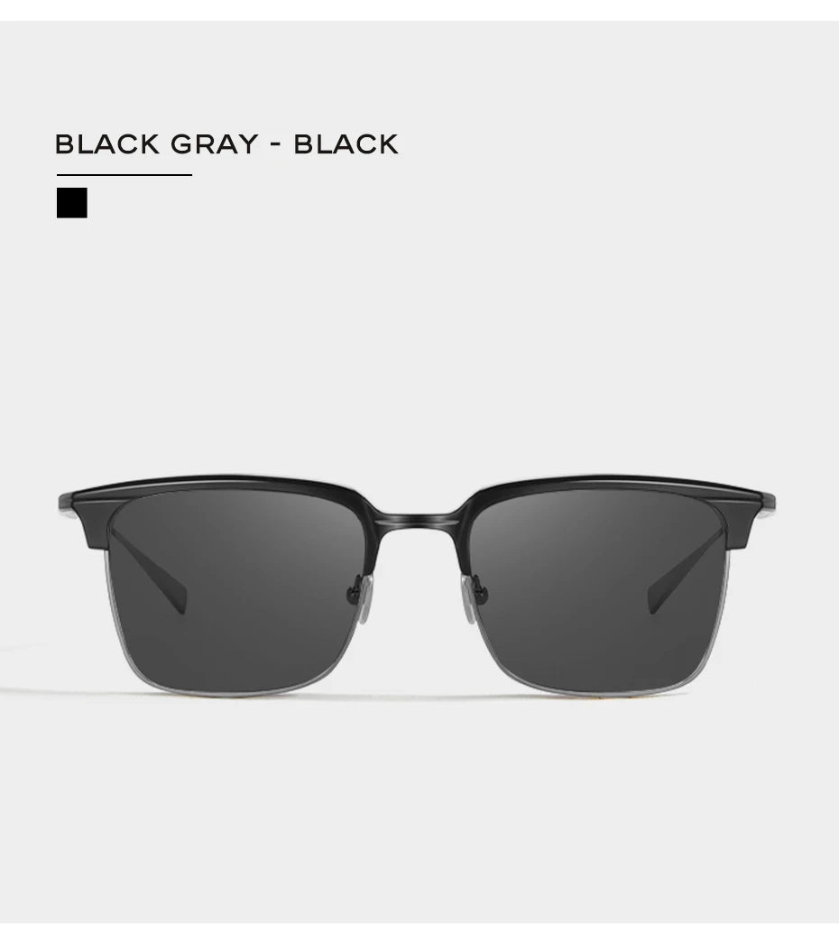 CAPONI Polarized Sunglasses For Men Fashion Pure Ttanium Eyewear Retro Trendy Brand Design Sun Glasses for Driving Shades BS1905
