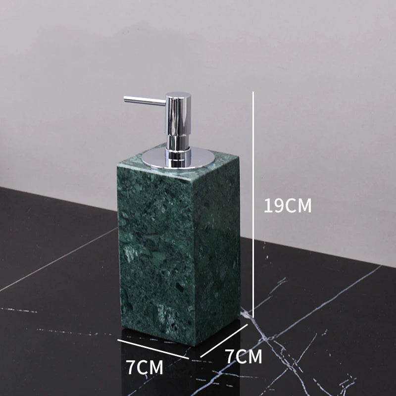 Indian Green Natural Marble Bathroom Accessories Retro Soap Dispenser Soap Dish Toothbrush Holder Tissue Box Bathroom Set