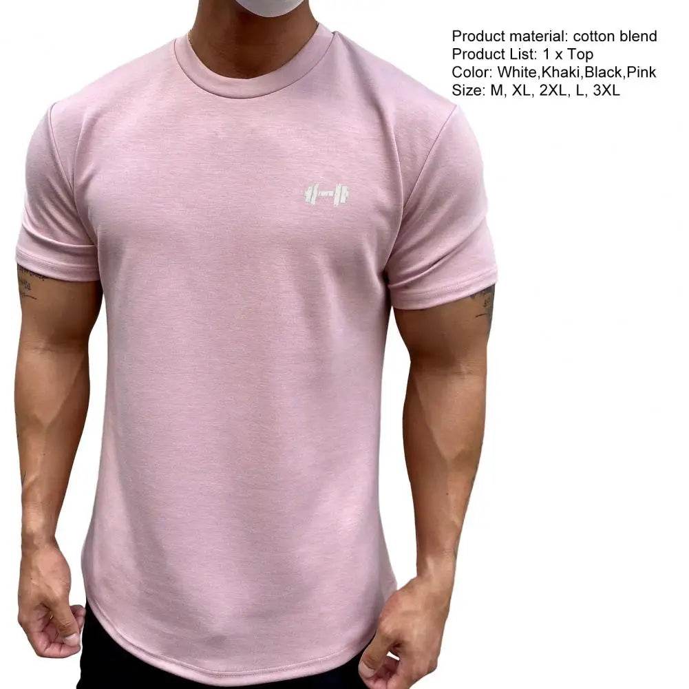 2025 Men T-shirt Male Sports Gym Muscle Fitness T Shirt Blouses Loose Half Sleeve Summer Bodybuilding Tee Tops Men's Clothing - AIAZ