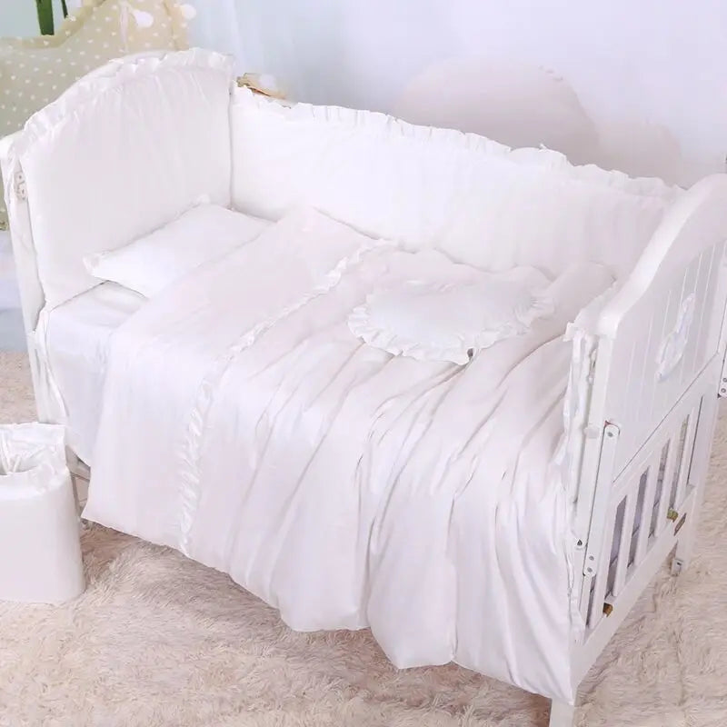 6/9pcs Elephant Baby Bedding Set Cotton Bedroom Decor Baby Girl Boy Crib Bed Linens Bed Bumper 120*60/120*70cm