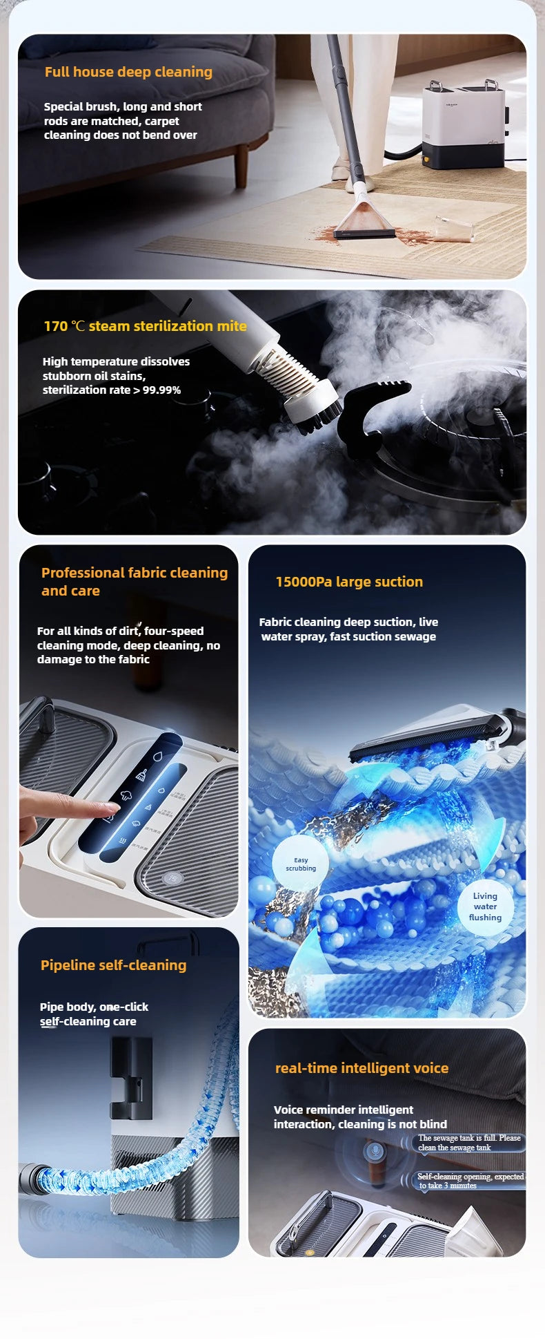 Donlim Dl-7901 Steam Cleaning Machine High-temperature Steam Household Cloth Carpet Kitchen Cleaning Machine 220V