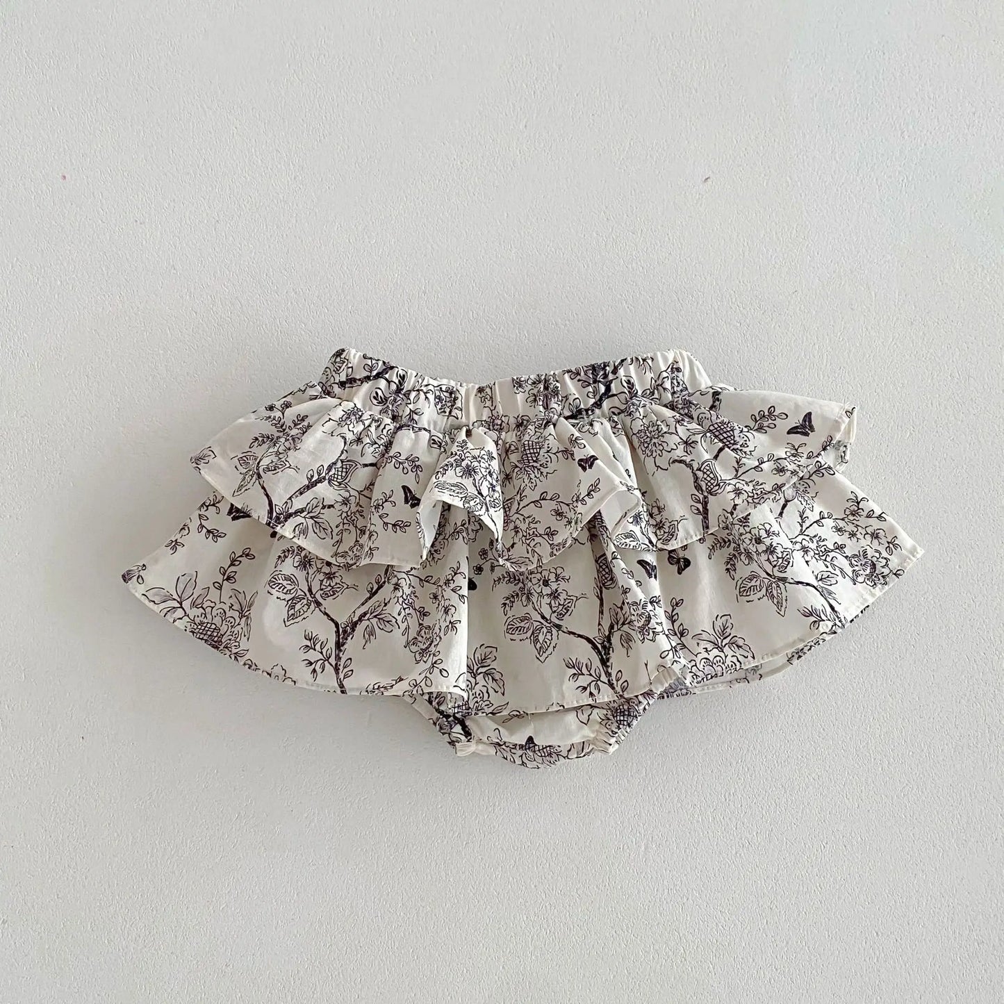 Double Layers Ruffles Lace Baby Skirt Pants Summer Cotton Linen Kids Pettiskirt Toddler Dancing Wedding Clothing Tutu Skirt