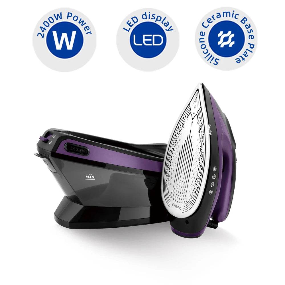 Sonifer Split Steam Iron with LCD Display 2400W Fast heating1.5L Large Individual Water Tank 3 Steam Adjustment - AIAZ