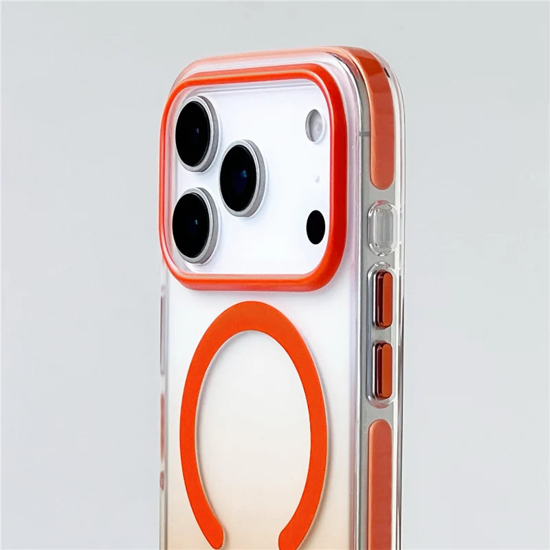 Gradient Color Matte Shockproof Magsafe Case For iPhone 17 Air 16Pro 17Pro Max Hybrid Wireless Charge Magnetic Hard Back Cover