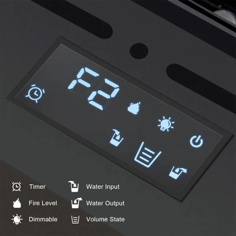 Upgraded LED Electric Fireplace 128 Color Flames Safe Touch APP Remote Controller Fireplace for Living Room/Office