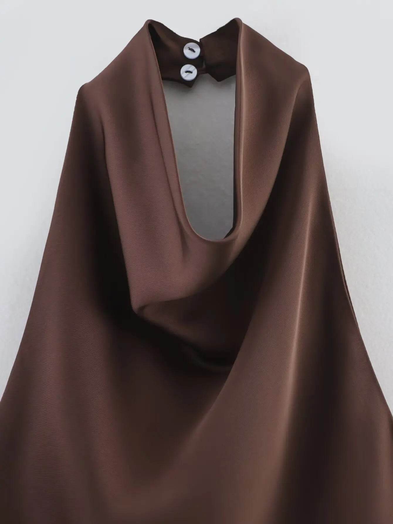 Women Stain Tops Sexy Summer Backless Slim Camisole Boat Neck Ties Side Zipper Female Chic Elastic Tops - AIAZ