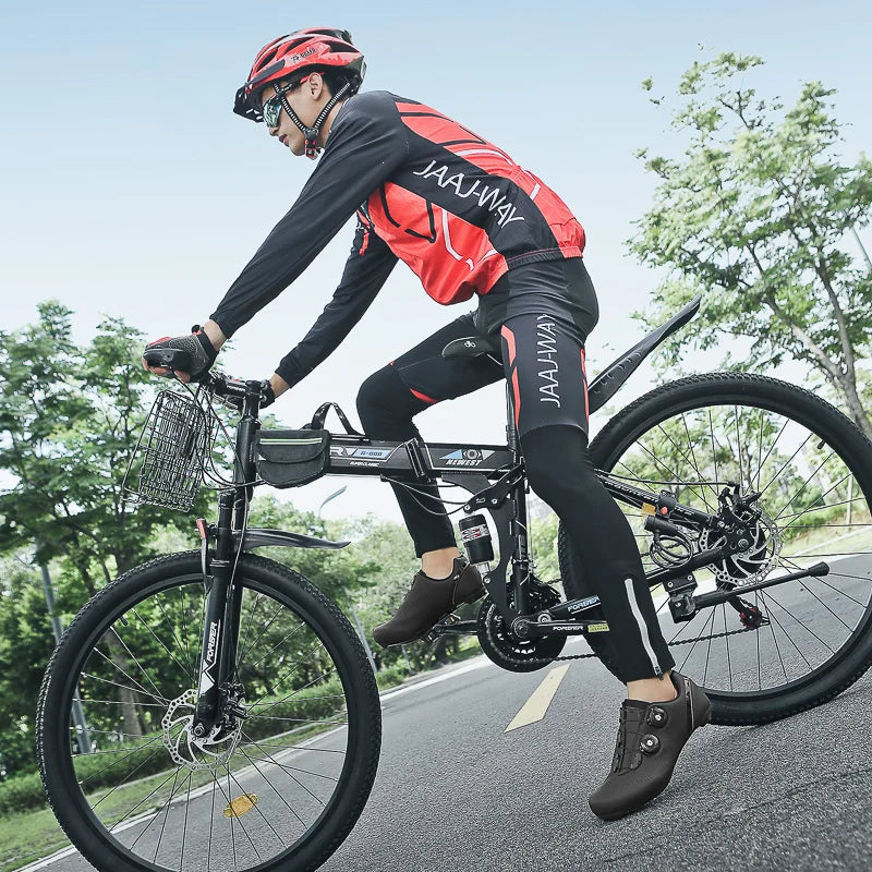 Breathable road cycling shoes for indoor and outdoor cycling, adjustable buckle closure, durable TPU sole, cycling accessories