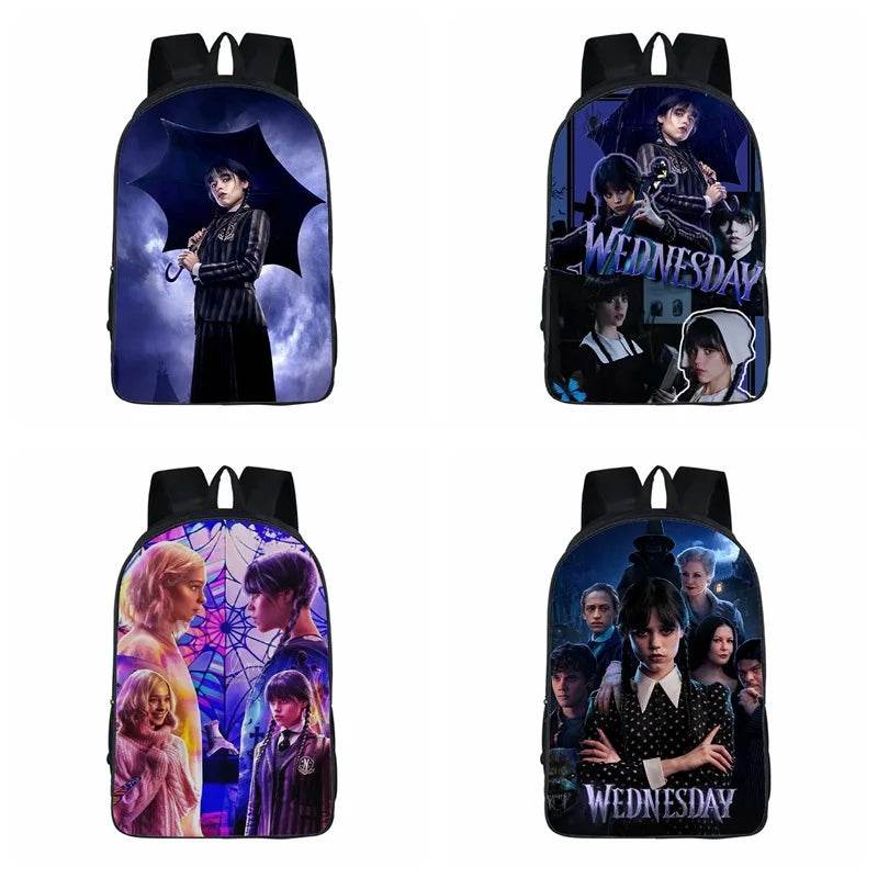 Wednesday Addams Backpack Wednesday School Bag with The Same Style Primary School School Bag Children's Backpack Meal Kit - AIAZ