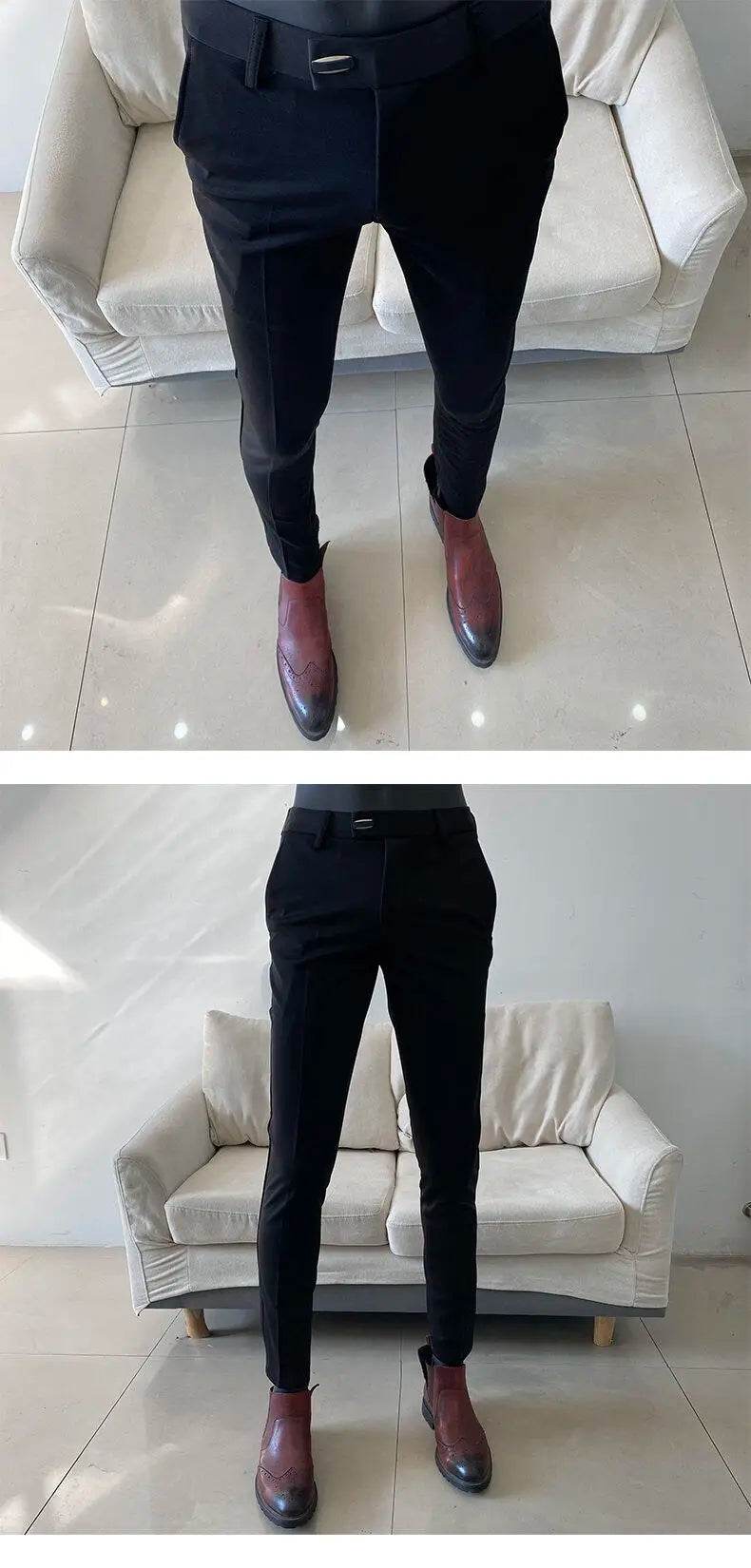 Men Dress Pants 2025 Autumn New Suit Pants Solid Business Casual Straight Slim Fit Trouser Formal Pantalones Hombre Men Clothing - AIAZ