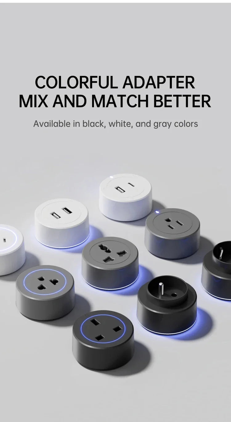 Wall Power Track Socket EU UK US FR Korea Standard Type-C Universal Mobile Plug Adapter Home Kitchen Office Pop Electric Outlets