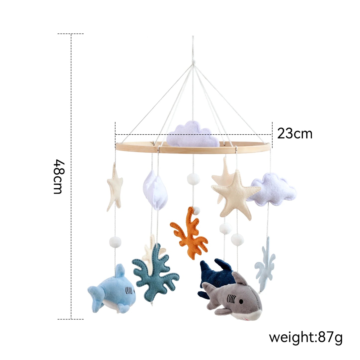 Baby Crib Mobile Wooden Wind Chime Bed Bell, Animal Crib Mobile With Music for Girls and Boys, Mobile for Bassinet Room Decor