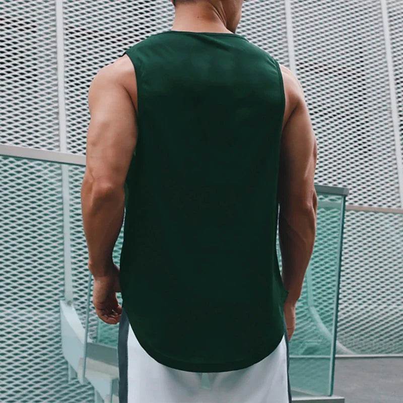 Men's Clothing Bodybuilding Gym T-shirts for Men Basketball Man Sleeveless Shirt T-shirt Vest Summer Clothes Tops Tees - AIAZ