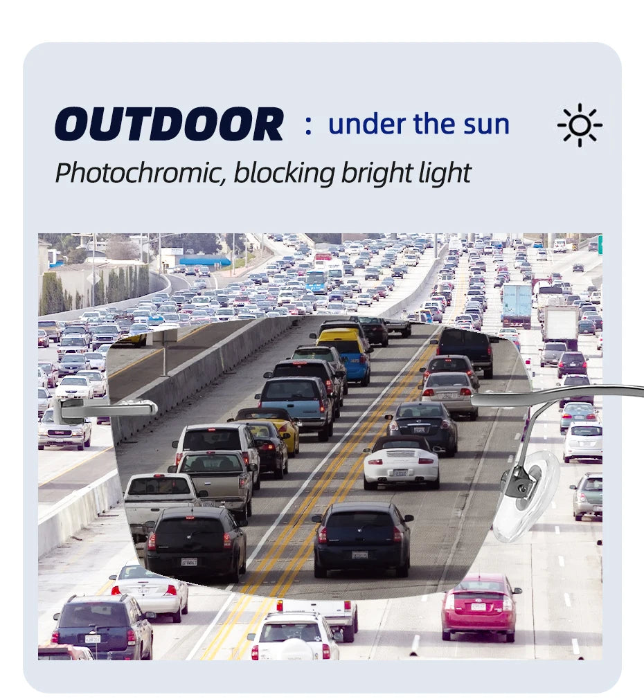 CAPONI Prescription Glasses Women Myopia Retro Light Weight Computer Anti Blue Light Glasses Photochromic Eyes Glasses PJ34022