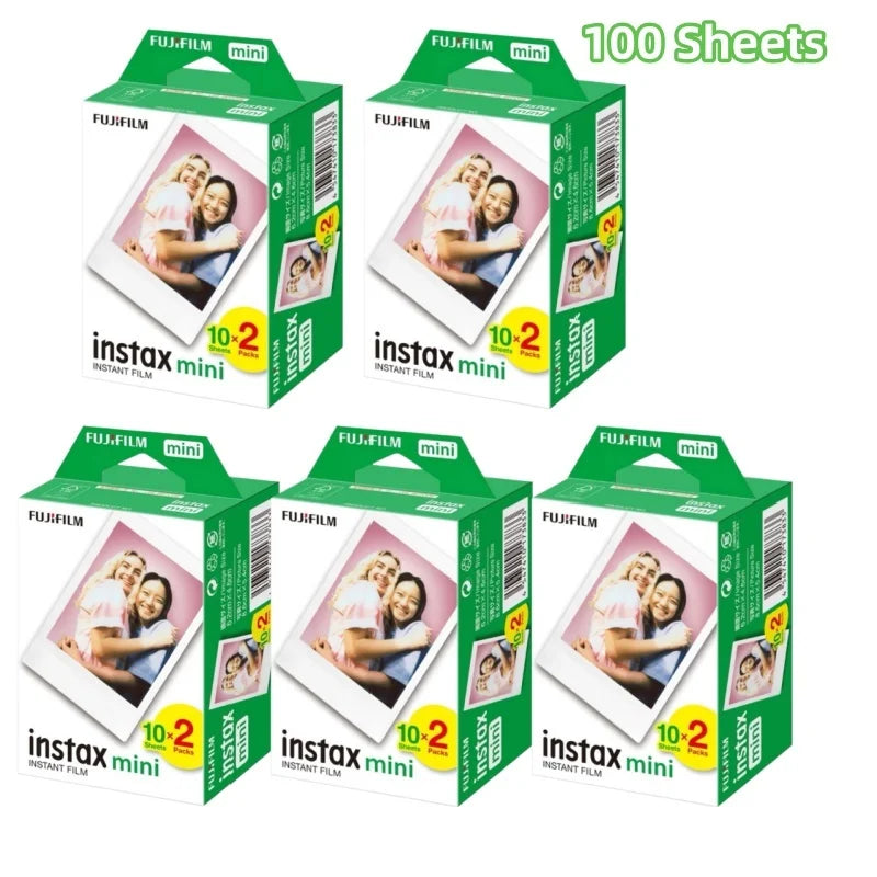 Fujifilm Instax Mini Film White Edge 3 inch Paper for Fuji Instant Film Camera Mini 12 11 9 8 40 70 90 Link 2 EVO 10-100 Sheets