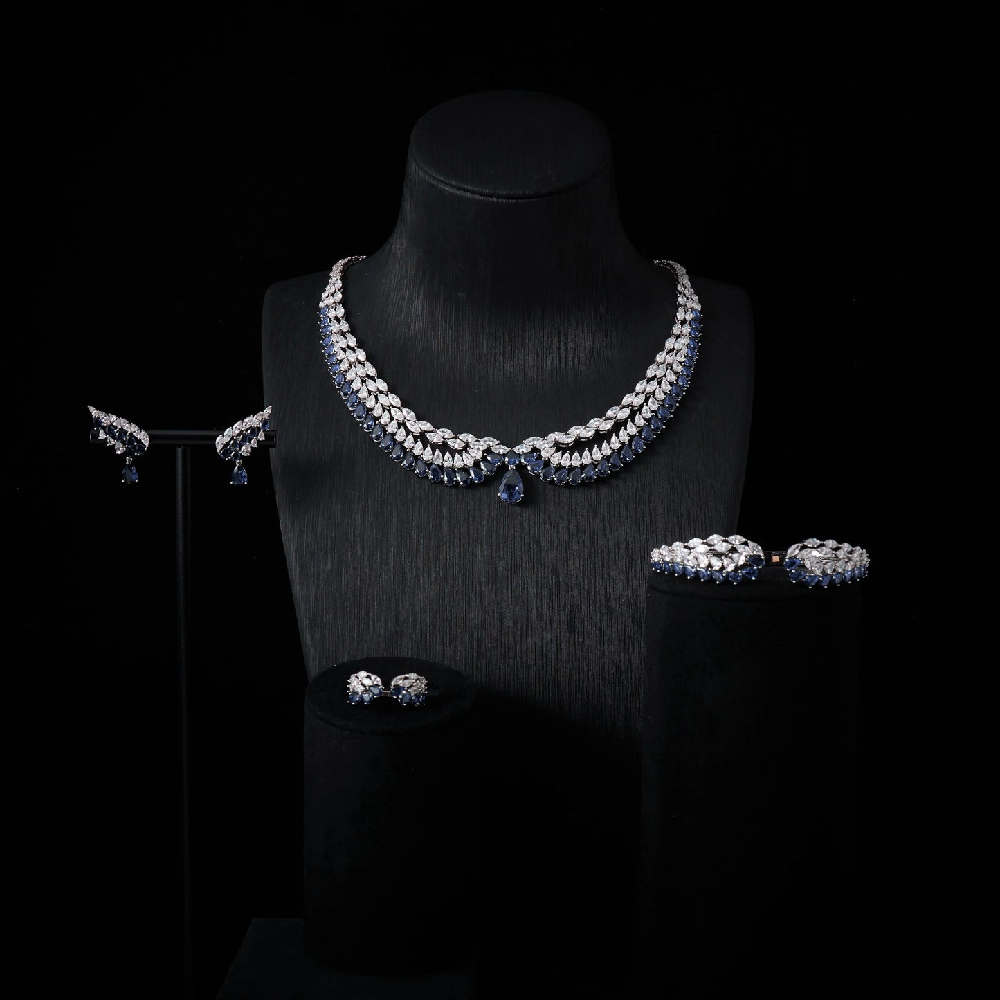 241203 Luxury Bridal Cubic Zirconia Necklace Set for Women Dubai Jewelry Sets  Wed Jewelri Wedding & Engagement musulman ens