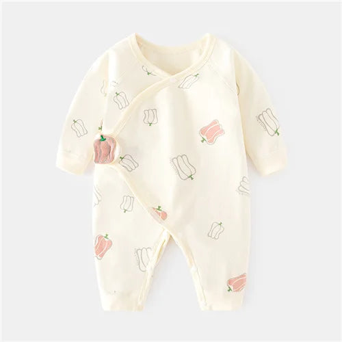 Cotton Newborn Baby Girl Boy Romper Print Infant Jumpsuit Casual New born Clothes For Girls Boys Spring Autumn Clothing New 0-6M