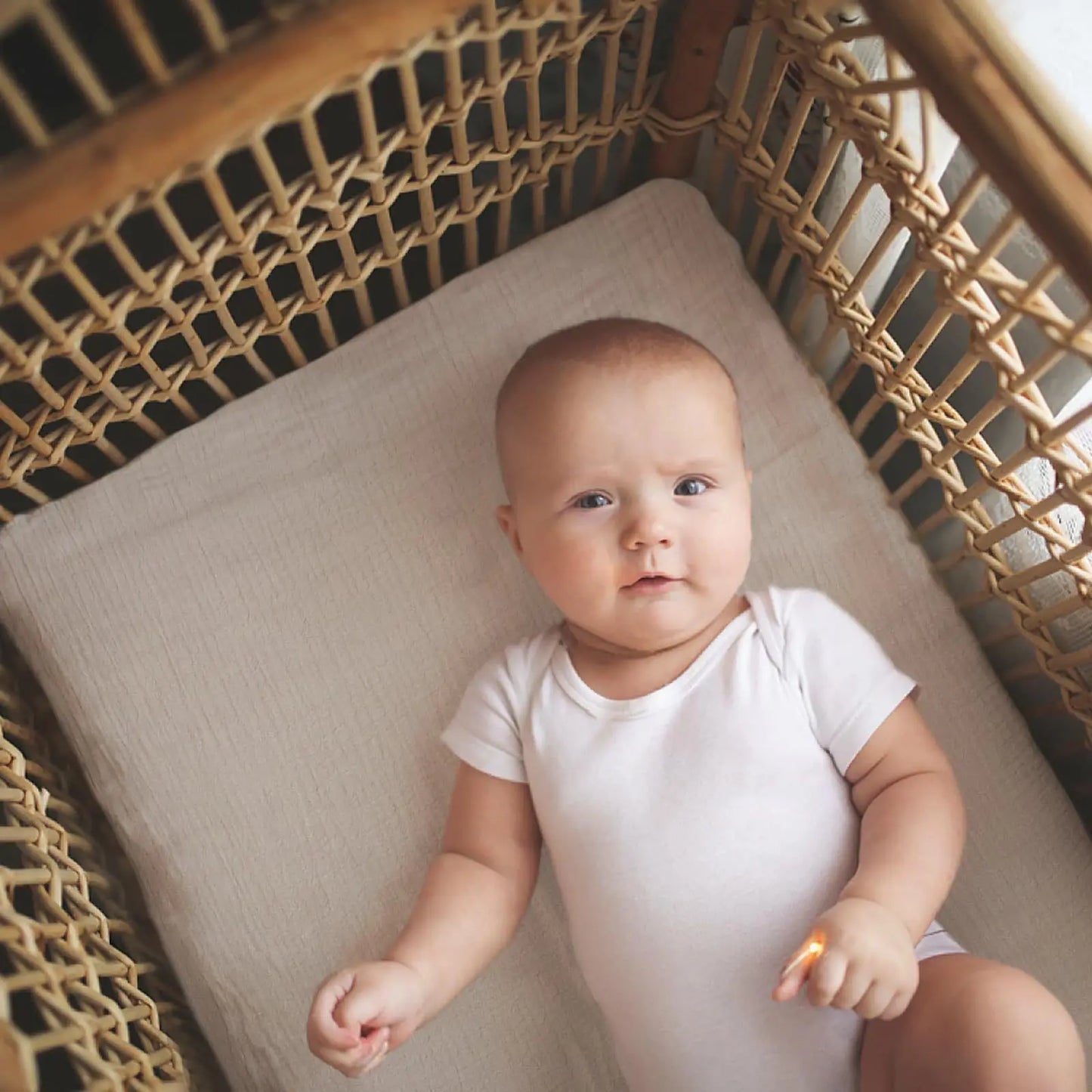 2 Pcs Baby Crib Sheets Breathable Cotton Universal Fit Solid Printing Color Bassinet Infant Bedding Fitted Sheet Sets