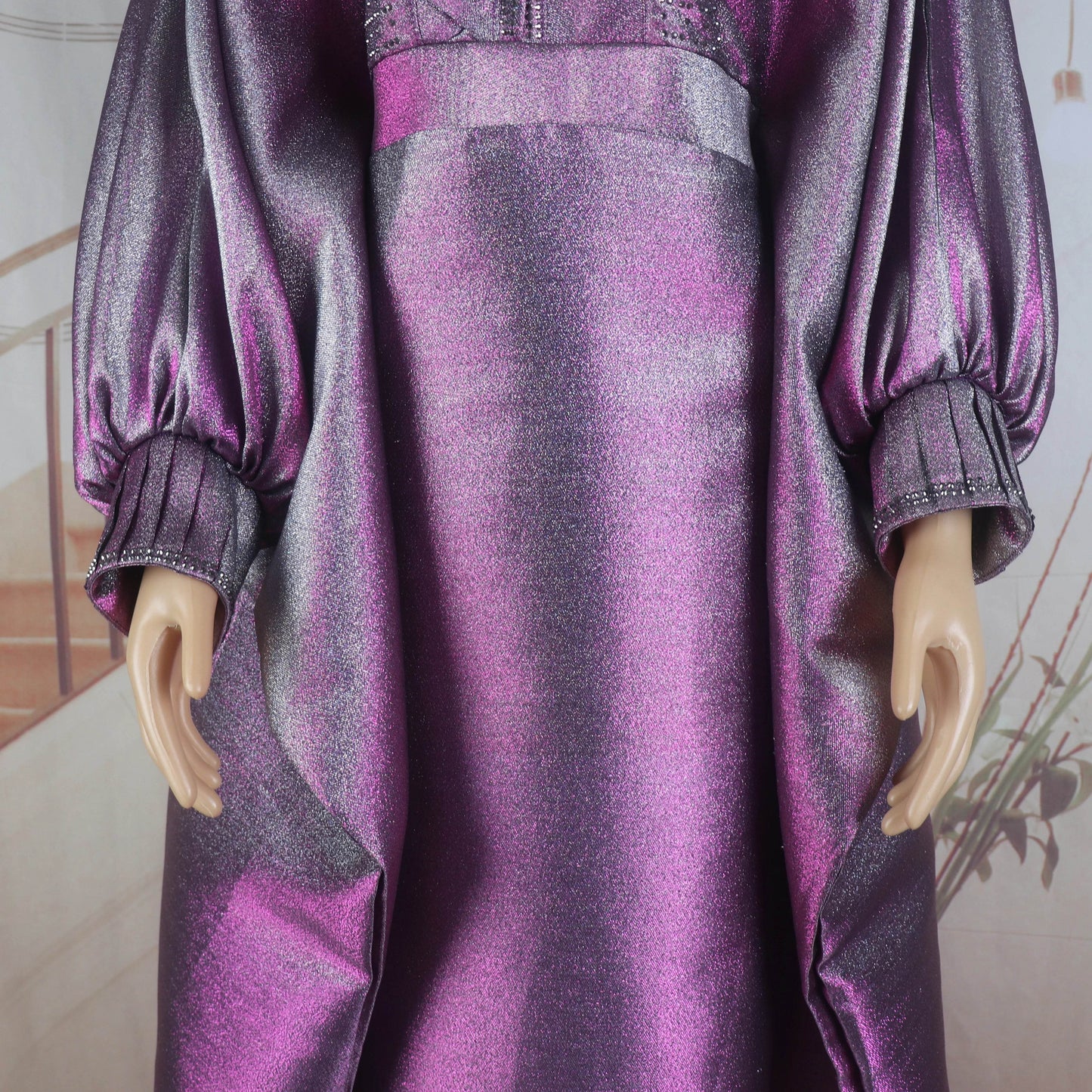 fashion turkey dresses for woman luxury elegant 2025 V-neck rhinestones dresses for church boubou african dresses - AIAZ