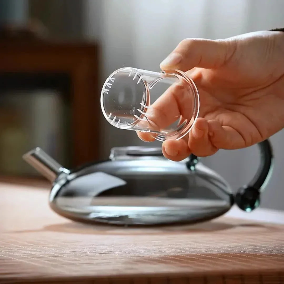 Flower Tea Pot Set English Boiled Afternoon Tea Fruit Tea Set Heat-resistant glass Scandinavian style light luxury health kettle