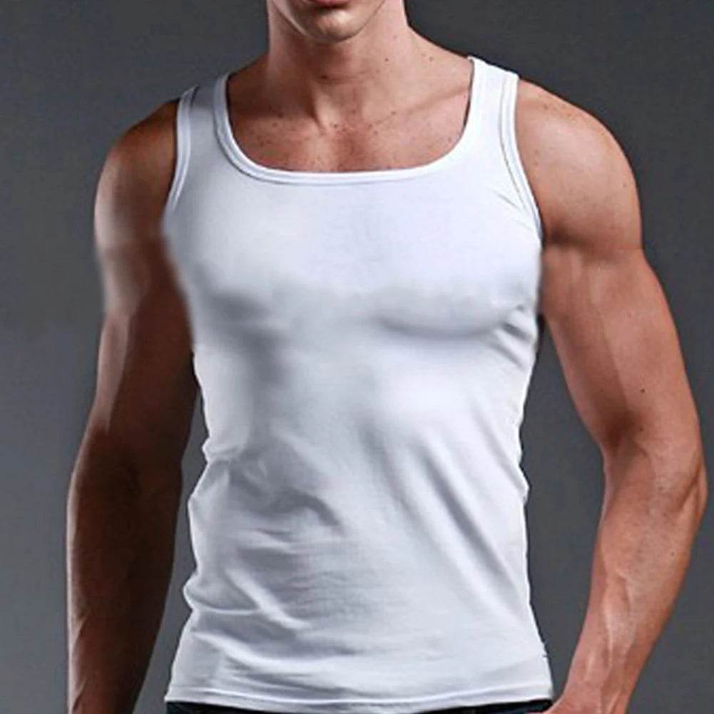2024 New Men's Pure Cotton Tight Vest Casual Sports Tank Tops Middle-aged Sleeveless Basic Tops Quick Drying Bodybuilding Vest - AIAZ