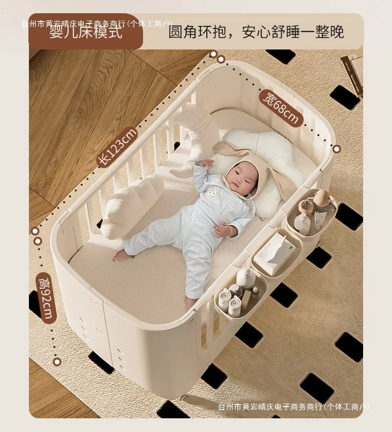 Crib Adjustable Movable Splicing Game Bed Baby Multifunctional Diaper Table