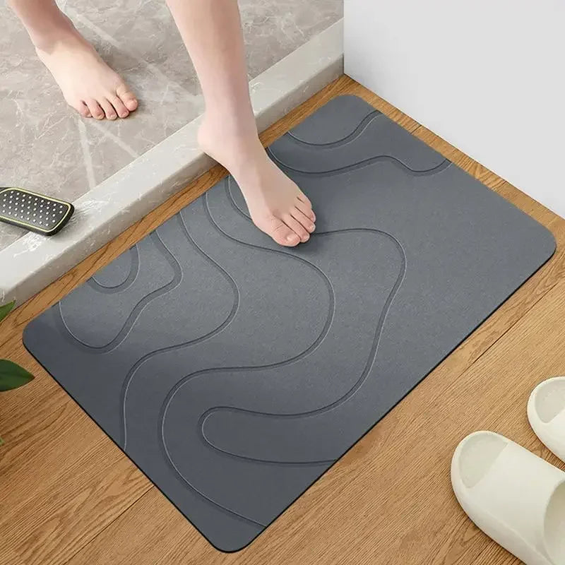 Absorbent Stone Bath Mat Toilet Door Non-slip Mat Entryway Rugs Bathroom Rugs FloorMat Quick Drying Diatomite Stone Shower Mats