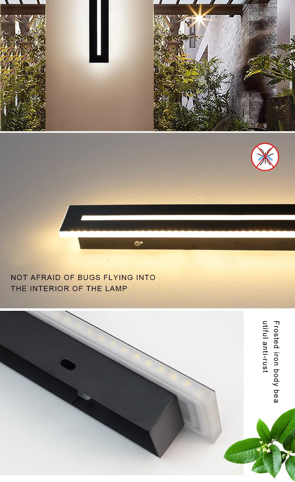 Waterproof IP65LED long wall lamp garden lamp decorative outdoor lighting AC85-265V wall lamp Shoaire exterior wall lamp