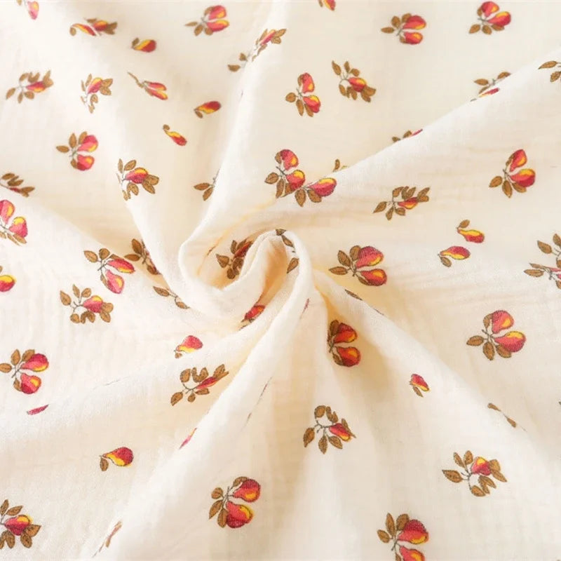 Baby Cotton Muslin Swaddle Blanket Floral/Animal Print Stroller Blanket Infant Diaper Newborn Receiving Blanket
