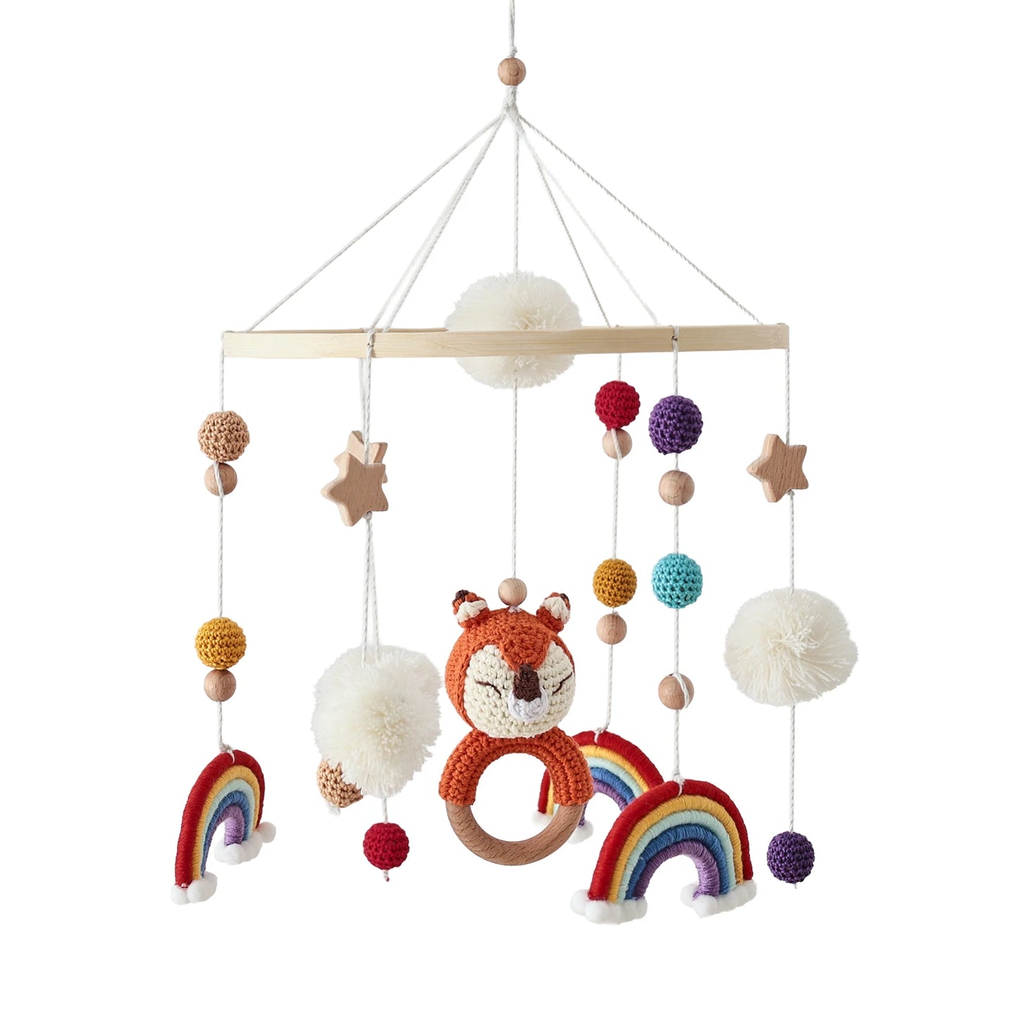 Baby Crib Mobile Wooden Wind Chime Bed Bell, Animal Crib Mobile With Music for Girls and Boys, Mobile for Bassinet Room Decor