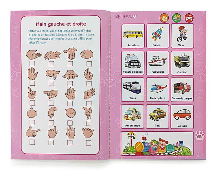 French and English Bilingual Finger Reading Children's Voice Book Intelligent Learning Toys French E-book Early Education Tool - AIAZ