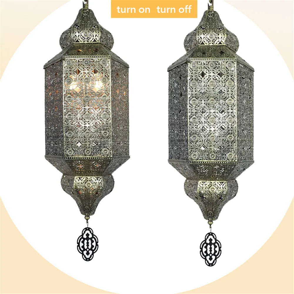 Southeast Asian Style Hanging Pendant Light Fixture Morocco Lamp Dining Room Turkish Asia Cloth Shop Restaurant Decor Chandelier