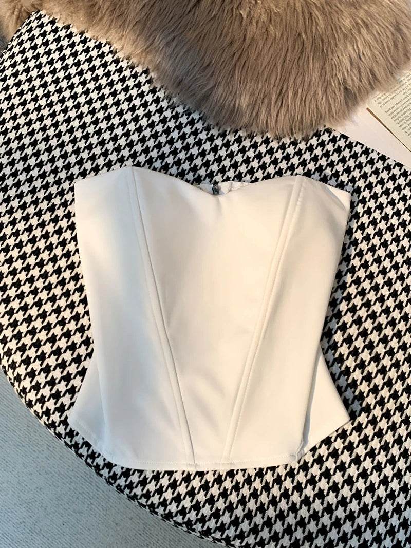 Tanks Tops Women Off-shoulder Outerwear Tube-top Sexy Spicy Girls Summer European Style Streetwear Slim Defined Waist Popular - AIAZ