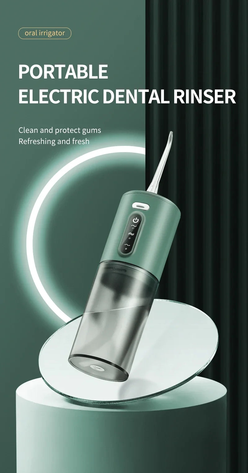Xiaomi Dental Oral Irrigator 5 Nozzle Portable Dental Water Flosser USB Rechargeable 280ml Three frequency pulses Teeth Cleaner