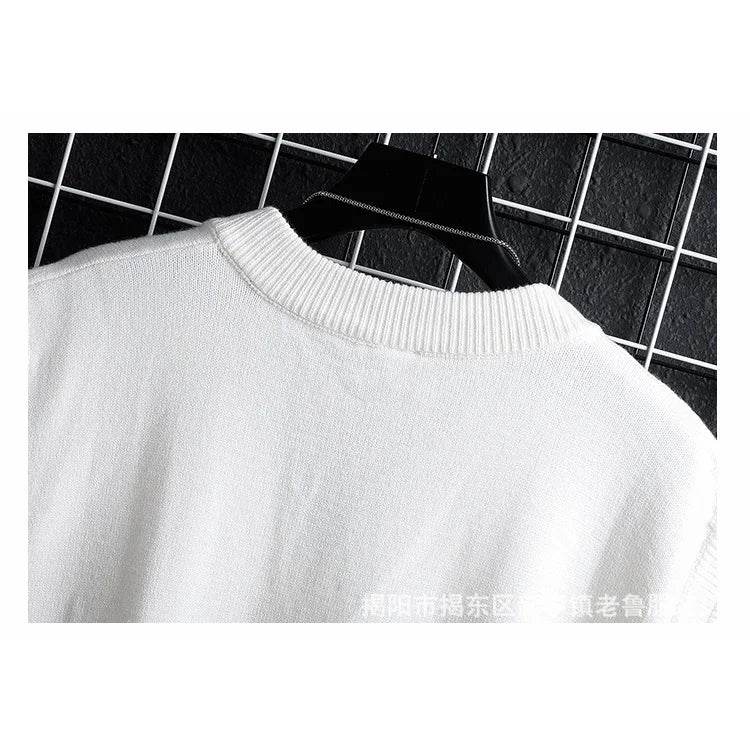 Autumn and Winter Sweater Vest, White Loose Solid Color Thin Waistcoat Casual Waistcoat - AIAZ