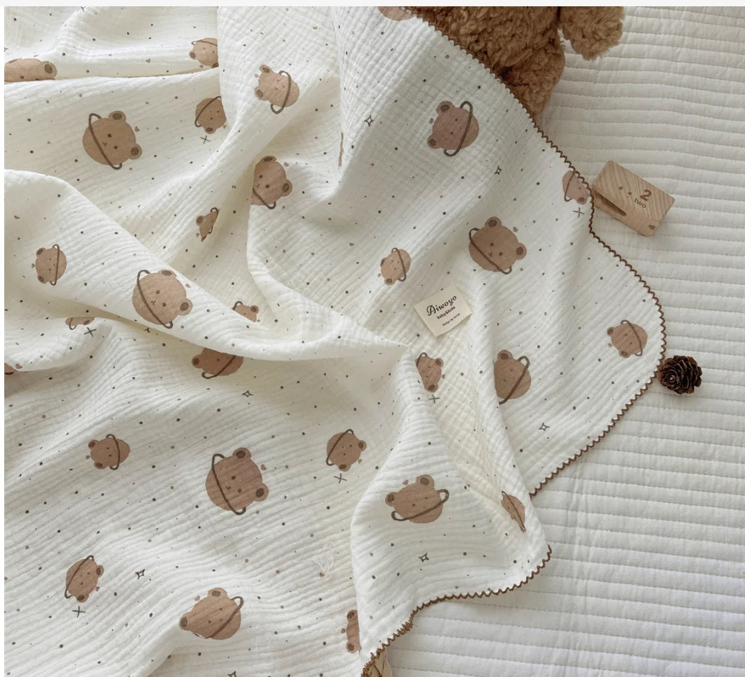 Muslin Swaddle Blankets Newborn Summer Baby Blanket Cotton Infant Swaddle Wrap Receiving Blanket For Crib Stroller Sleeping Item