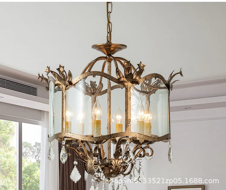 American Restaurant Chandelier Vintage   French Candle Bedroom Crystal Lighting Including light bulbs