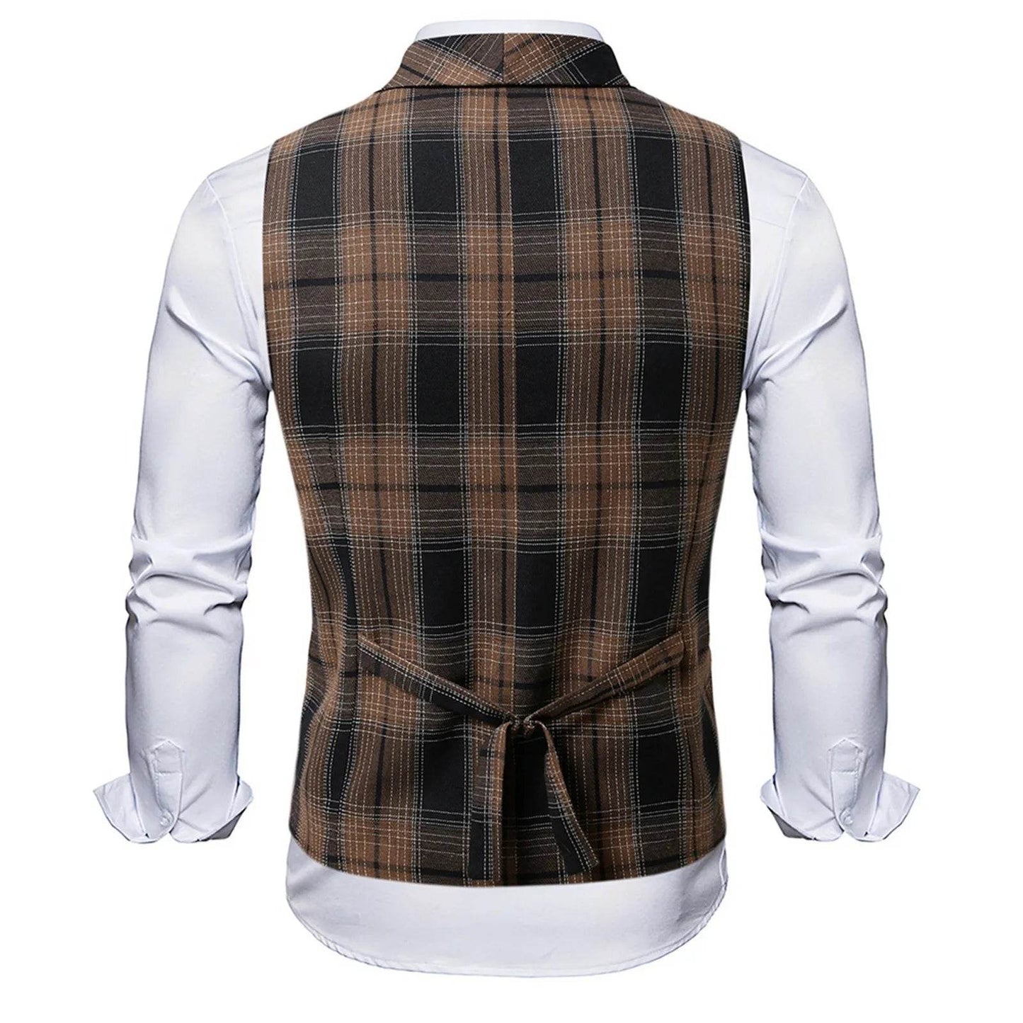 2025 Men's Spring Casual Single Button Suit Vest V Neck New Style British Men's Suit Vest Waistcoat Formal Business Suit Vest - AIAZ