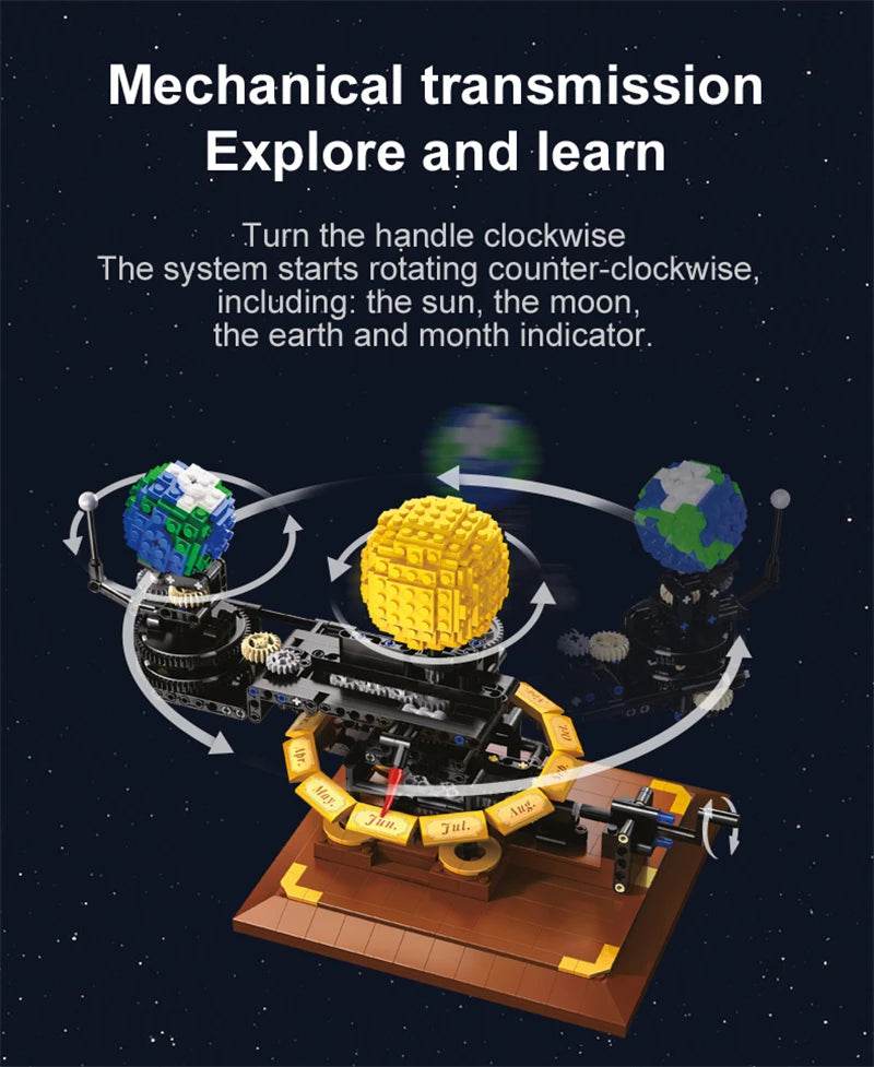 Cada 865PCS City Solar System Earth and Sun Clock Building Blocks Science Experiment Education Bricks Toys Boys Gifts - AIAZ