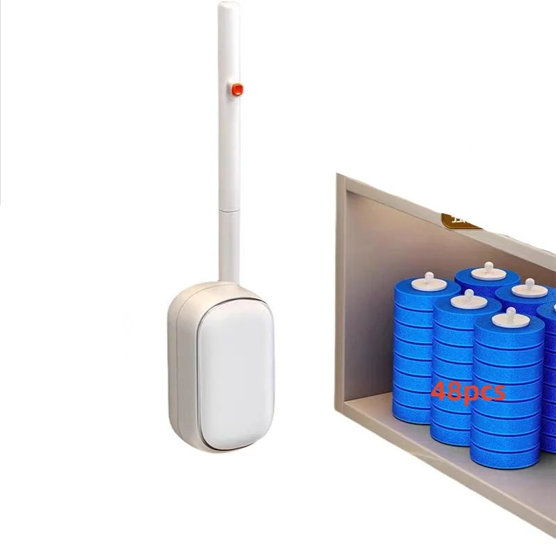 Toilet Brush Disposable Wallmounted Toilet Cleaner Replacement Head Long Handle Cleaning Tool Brush WC Kit Bathroom Accessory